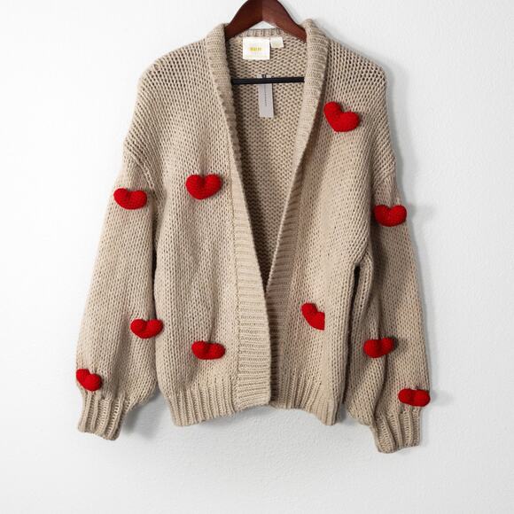Maeve Sweaters - NEW Anthropologie Maeve Women’s The Susannah Heart Cardigan Kidcore NWT OS